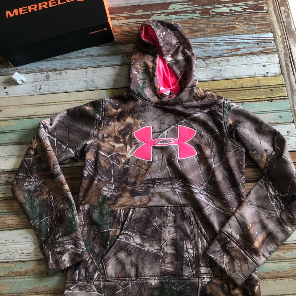 Under Armour Camo and pink Hoodie